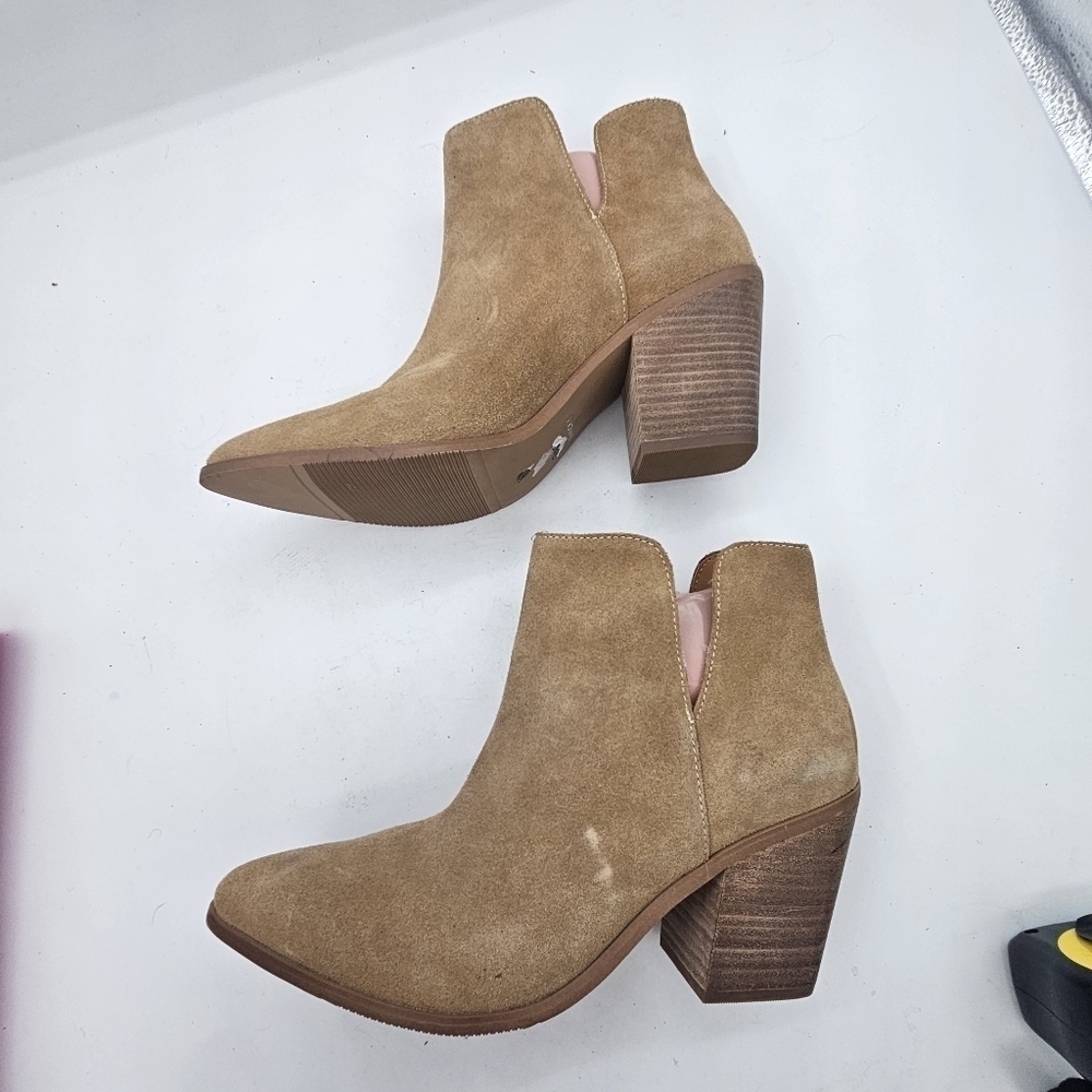 Lisa Vicky Kicky Split Suede Ankle Boots Tan Camel Size 11 - Picture 9 of 12